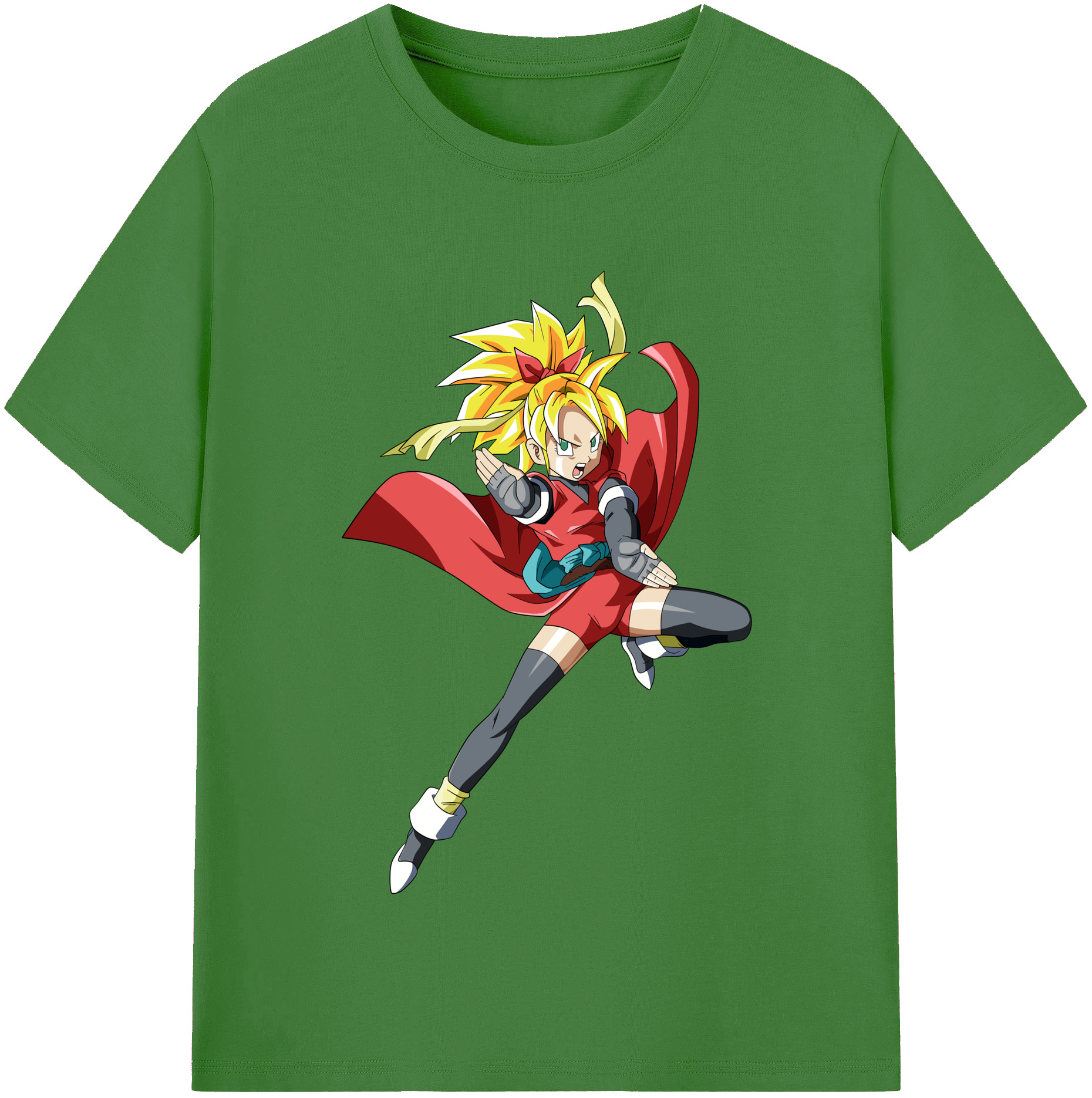 （画像用） ドラゴンボール カリフラ DRAGON BALL Caulifla レディースカジュアルプリントTシャツ（綿100％）